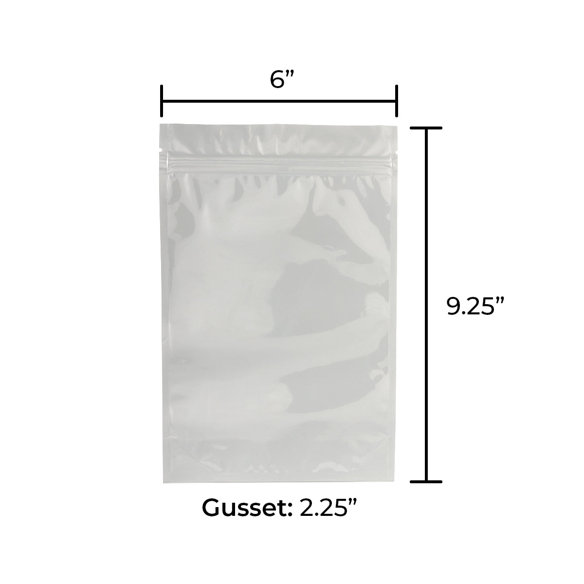 Tamper Evident | Glossy White Mylar Bags | 6" x 9" - 28g - 1000 Count - Tear Notch - Biohazard Inc