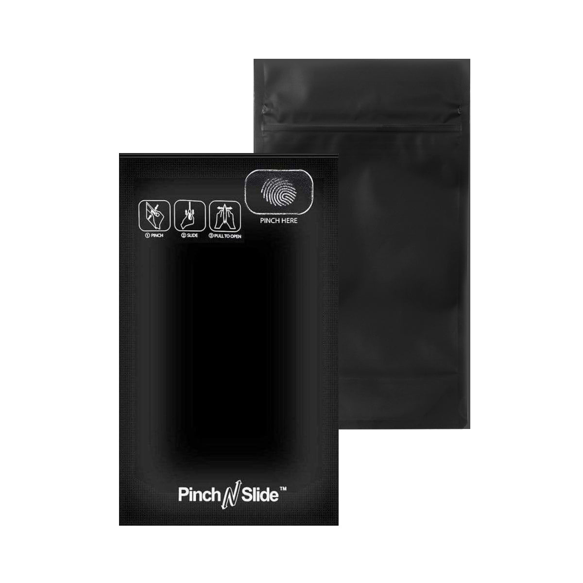 Child Resistant | Pinch N Slide Black Mylar Bags | 5" x 8" - 14g - 250 Count - Biohazard Inc