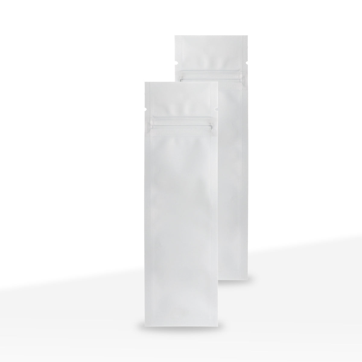 Tamper Evident | Matte White Mylar Bags for Pre-Roll/Syringe - Tear Notch | 2" x 6.75" - 2g - 1000 Count - Biohazard Inc