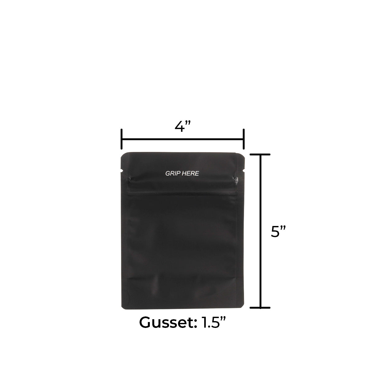 Child Resistant & Tamper Evident | Matte Black Mylar Bags | 4" x 5" - 1/8oz - 1000 Count Child Resistant Mylar Bag Biohazard Inc   