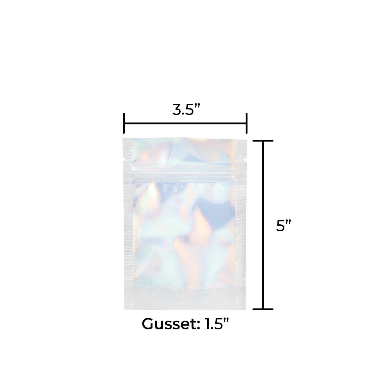 Tamper Evident | Holographic Vista Mylar Bags | 3.5" x 5" - 3.5g - 1000 Count - Biohazard Inc