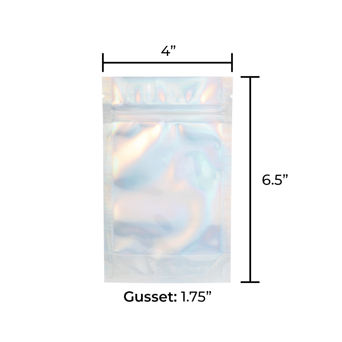 Tamper Evident | Holographic Vista Mylar Bags | 4" x 6.5" - 7g - 1000 Count - Biohazard Inc