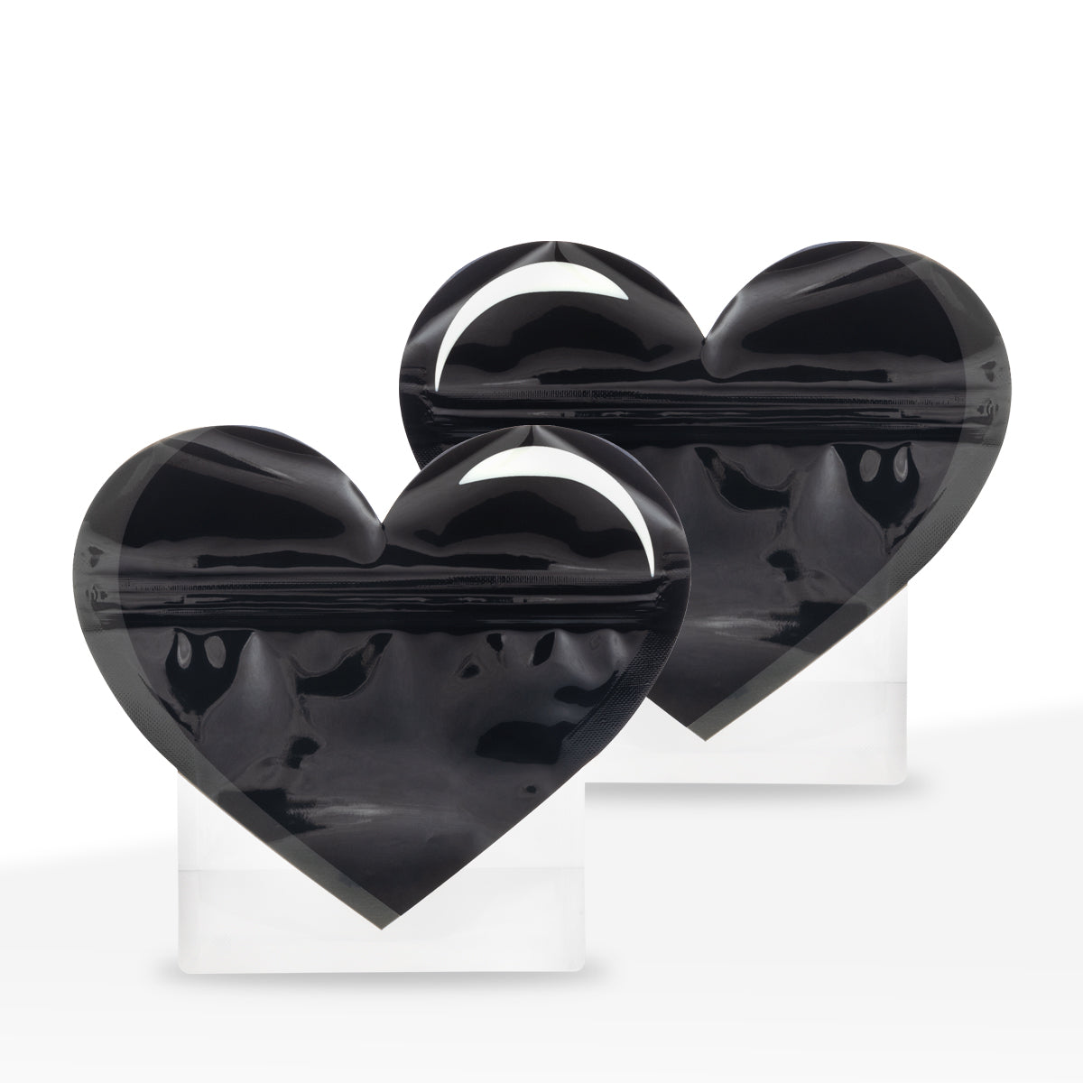 Special Edition | Heart Mylar Bags | 1/8oz - Black - 100 Count - Biohazard Inc