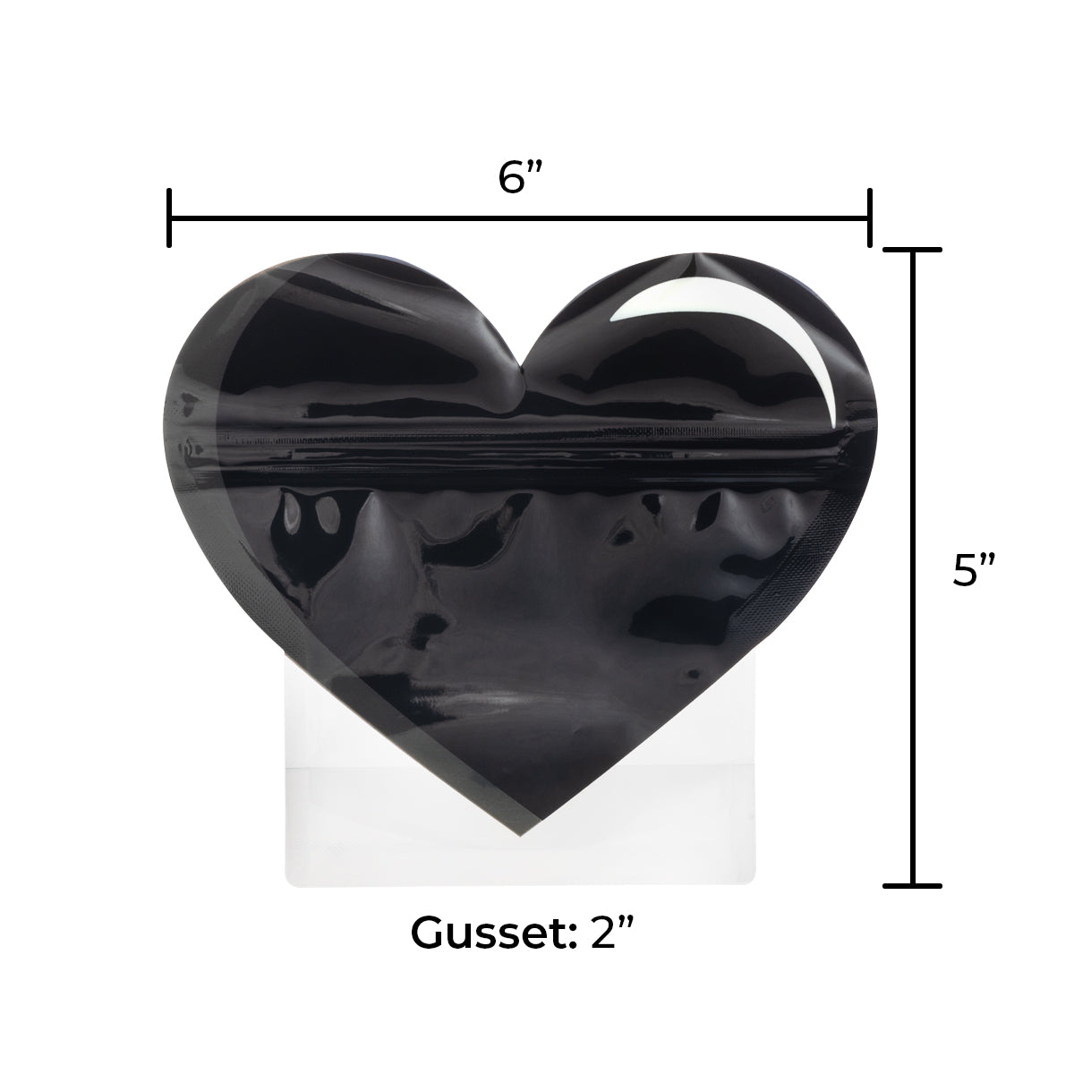 Special Edition | Heart Mylar Bags | 1/8oz - Black - 100 Count - Biohazard Inc