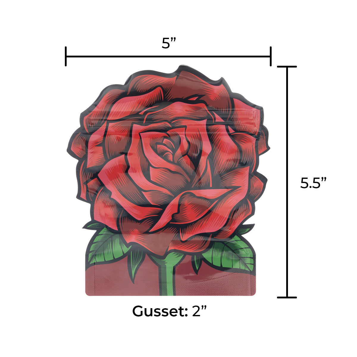 Special Edition | Rose Mylar Bags | 1/8oz - Red - 100 Count - Biohazard Inc