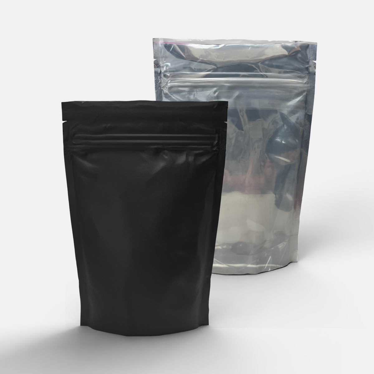 Child Resistant Mylar Bags | Matte Black Vista w/ Tear Notch | 3.5" x 5" - 3.5g - 500 Count - Biohazard Inc - Tear Notch