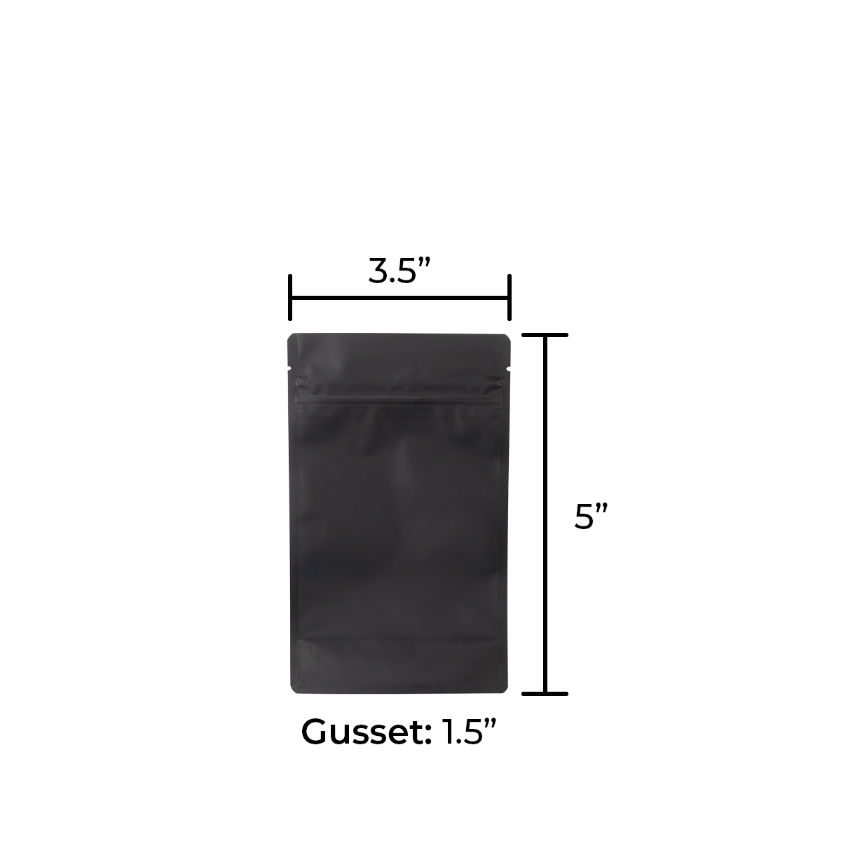 Child-Resistant | Full Matte Black Mylar Bags - Tear Notch | 3.5" x 5" - 3.5g - 1000 Count - Biohazard Inc