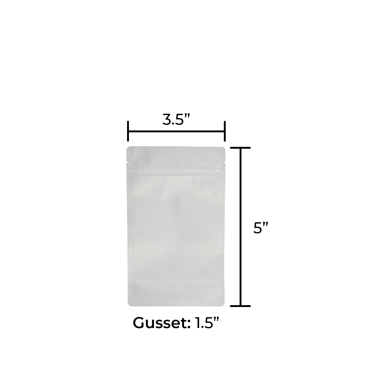 Child-Resistant | Full Matte White Mylar Bags - Tear Notch | 3.5" x 5" - 3.5g - 1000 Count - Biohazard Inc
