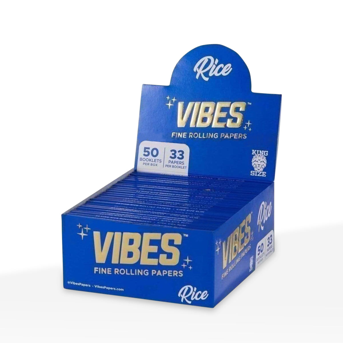 VIBES™ | 'Retail Display' Rice Rolling Papers King Size | 110mm - Classic White - 50 Count