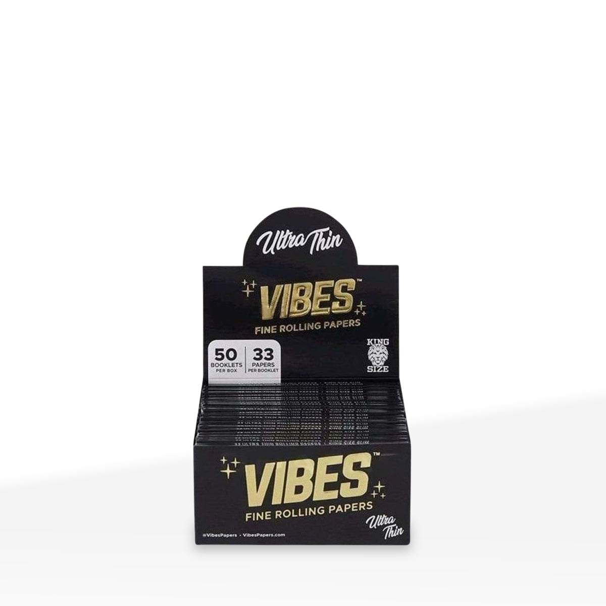 VIBES™ | 'Retail Display' Ultra Thin Rolling Papers | Natural White - 50 Count - Various Sizes