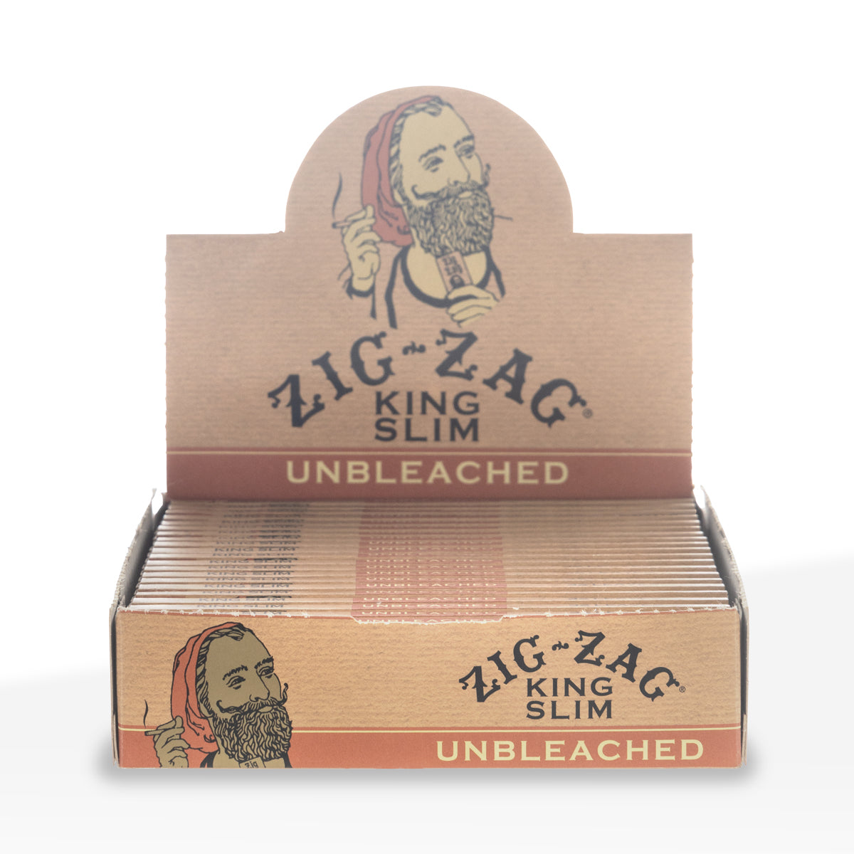 ZIG ZAG® | 'Retail Display' Natural Rolling Papers King Size | 110mm - Unbleached Paper - 24 Count