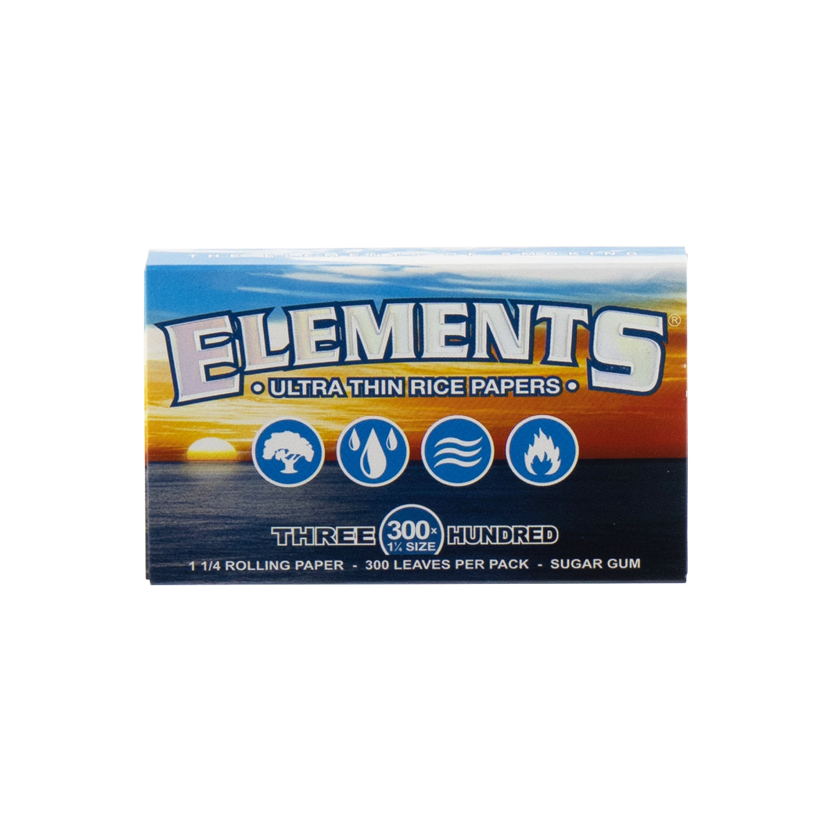 Elements® | 1¼ Size 300's Ultra Thin Rice Rolling Paper | 78mm - White - 20 Count