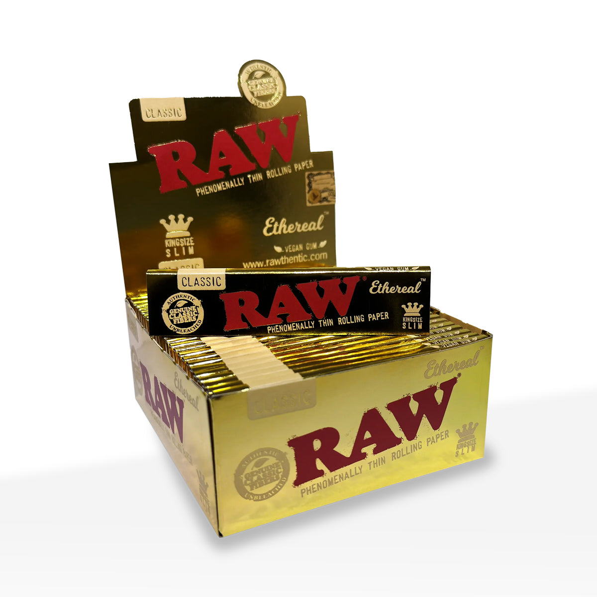 RAW Rolling Papers | Ethereal Ultra-Thin | Various Sizes - Brown - 24 Count