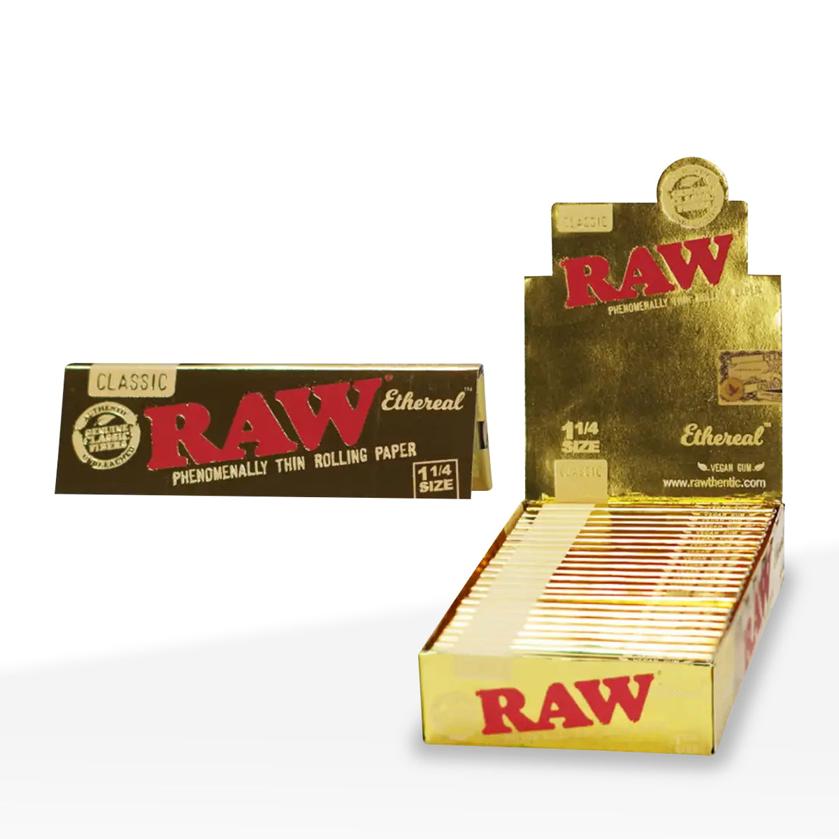 RAW Rolling Papers | Ethereal Ultra-Thin | Various Sizes - Brown - 24 Count