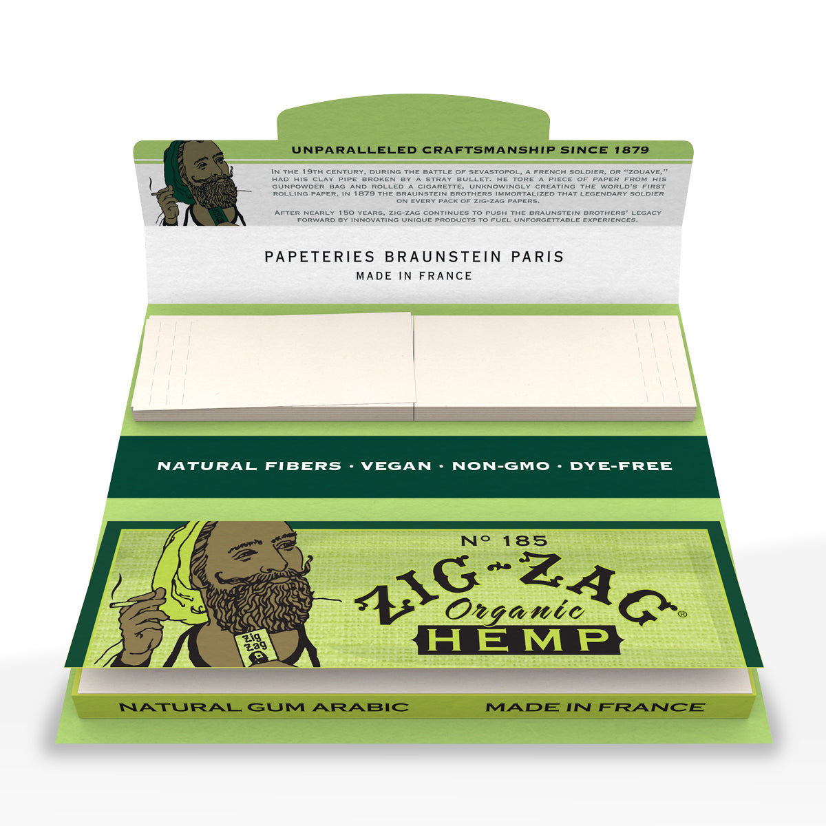 Zig-Zag® | 1¼ Size Rolling Paper + Tips | 78mm - Organic Hemp - 24 Count