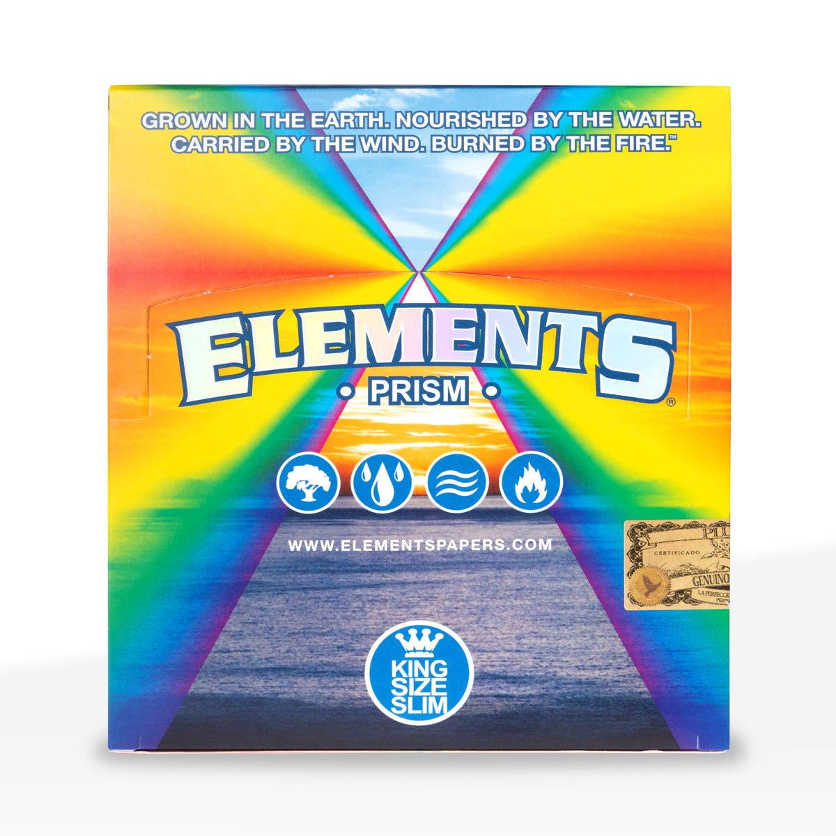 Elements® | King Slim Size Prism Rolling Paper | 110mm - Colorful Paper - 50 Count - Biohazard Inc