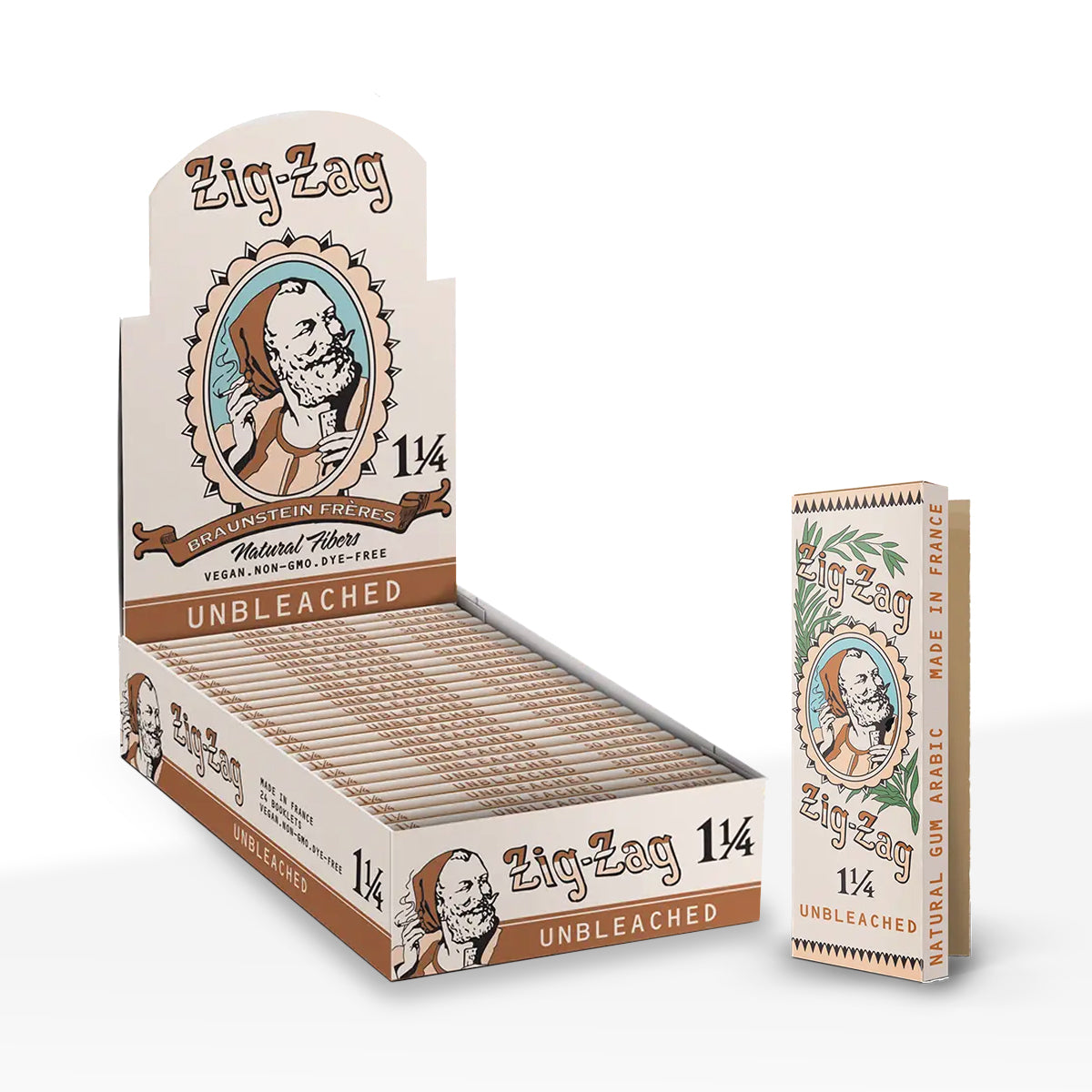 Zig-Zag® | Vintage Rolling Paper | Various Sizes - Brown - 24 Count - Biohazard Inc - 1 1/4 Size - 78mm