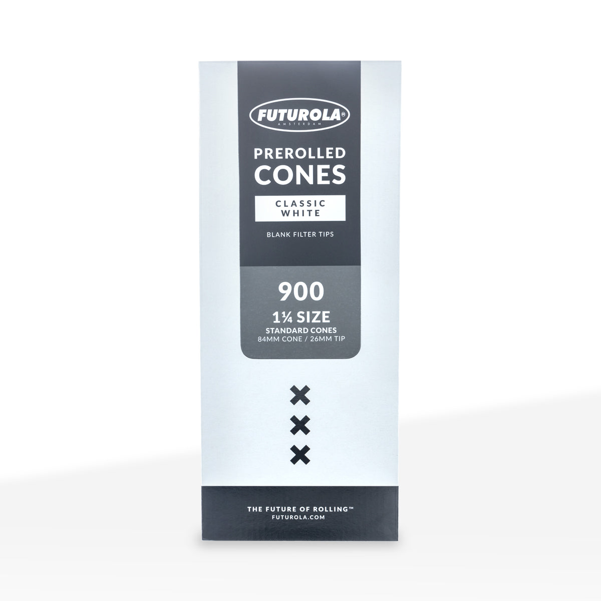 FUTUROLA® | Pre-Rolled Cones 1¼ Size | 84mm - White Paper - 900 Count