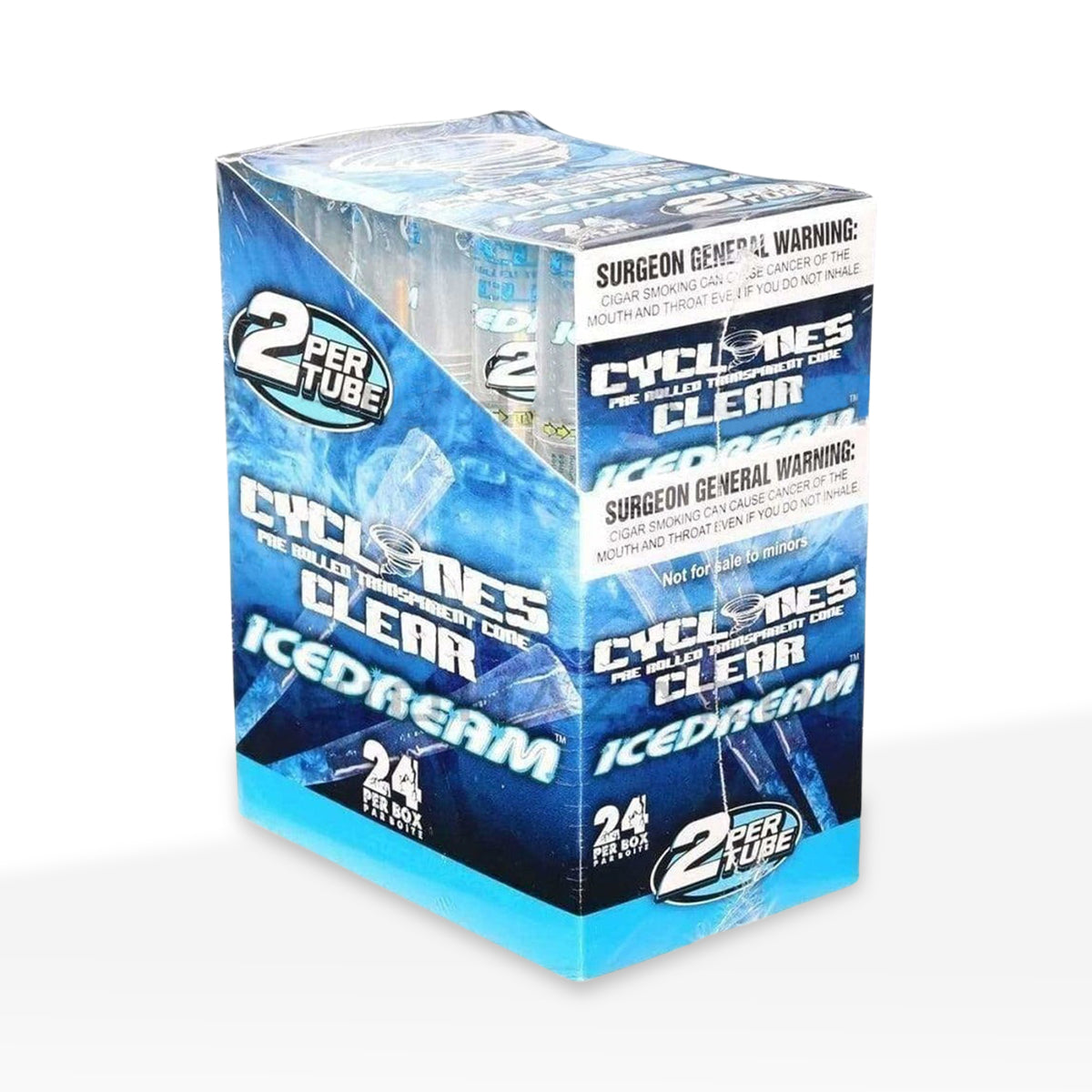 Cyclones | Wholesale Clear Cellulose Pre-Rolled Cones 1¼ Size | 78mm - 24 Count - Various Flavors