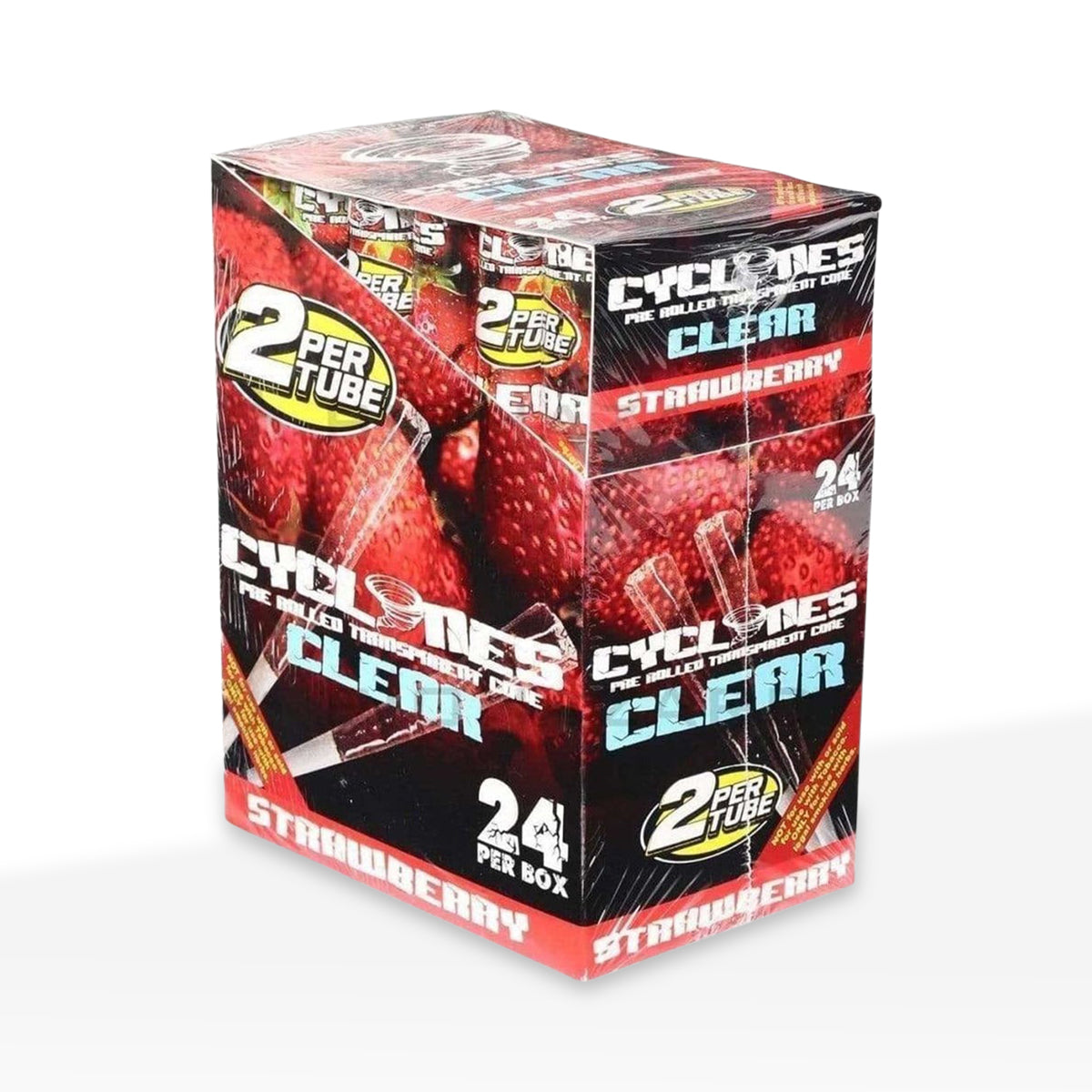 Cyclones | Wholesale Clear Cellulose Pre-Rolled Cones 1¼ Size | 78mm - 24 Count - Various Flavors