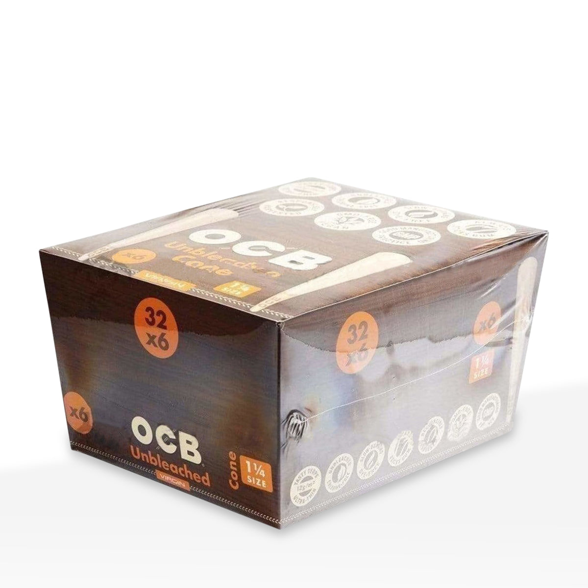 OCB® | Pre-Rolled Cones 1¼ Size | 84mm - Brown Paper - 32 Count