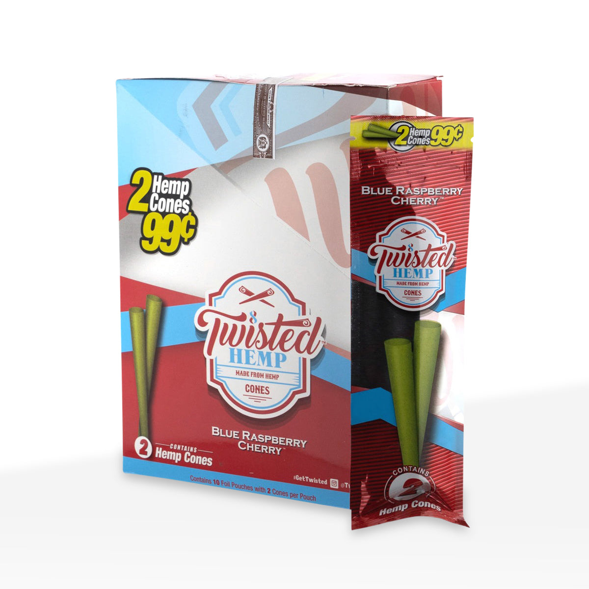 Twisted Hemp™ | Wholesale Pre-Rolled Hemp Cones | 110mm - Various Flavors - 10 Count