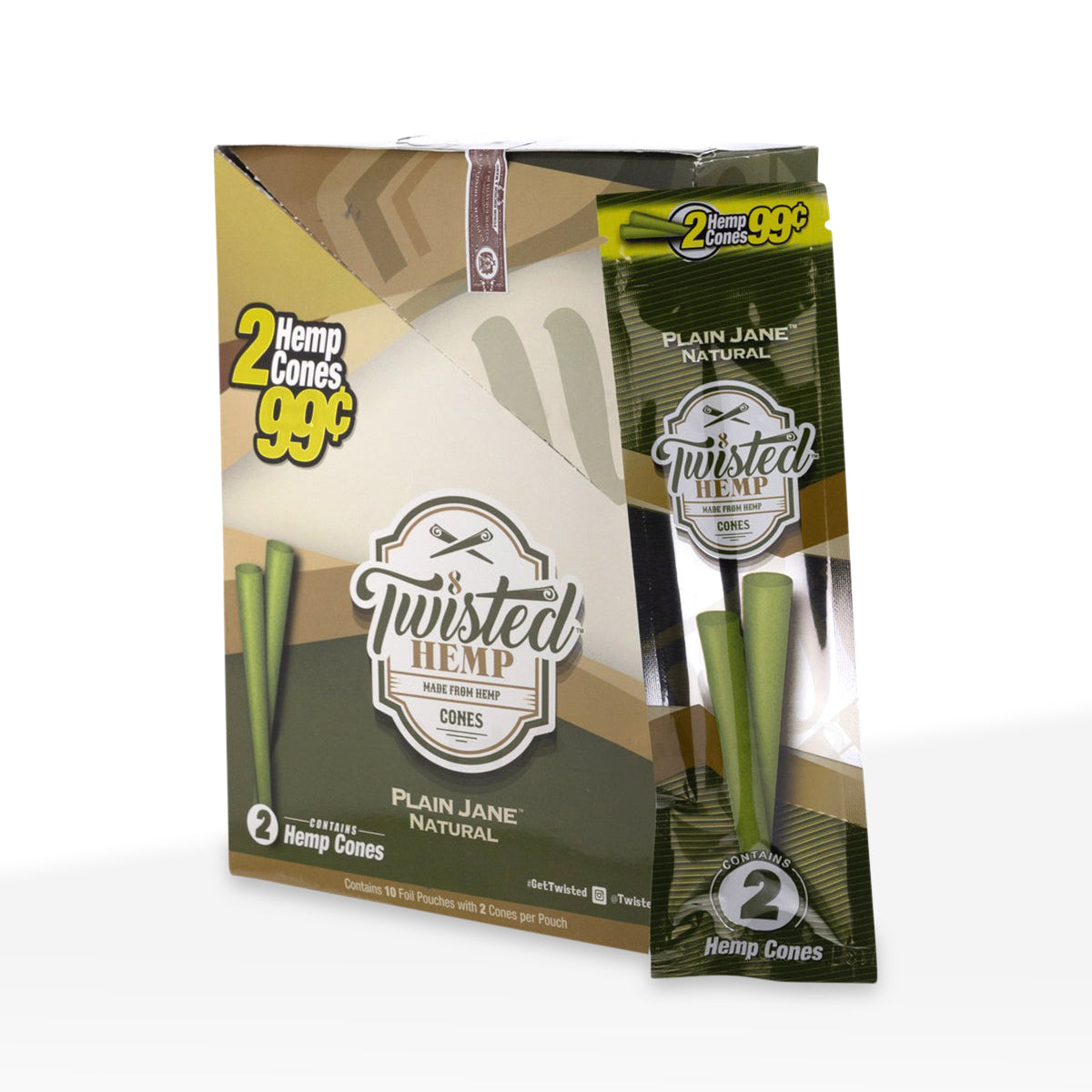 Twisted Hemp™ | Wholesale Pre-Rolled Hemp Cones | 110mm - Various Flavors - 10 Count