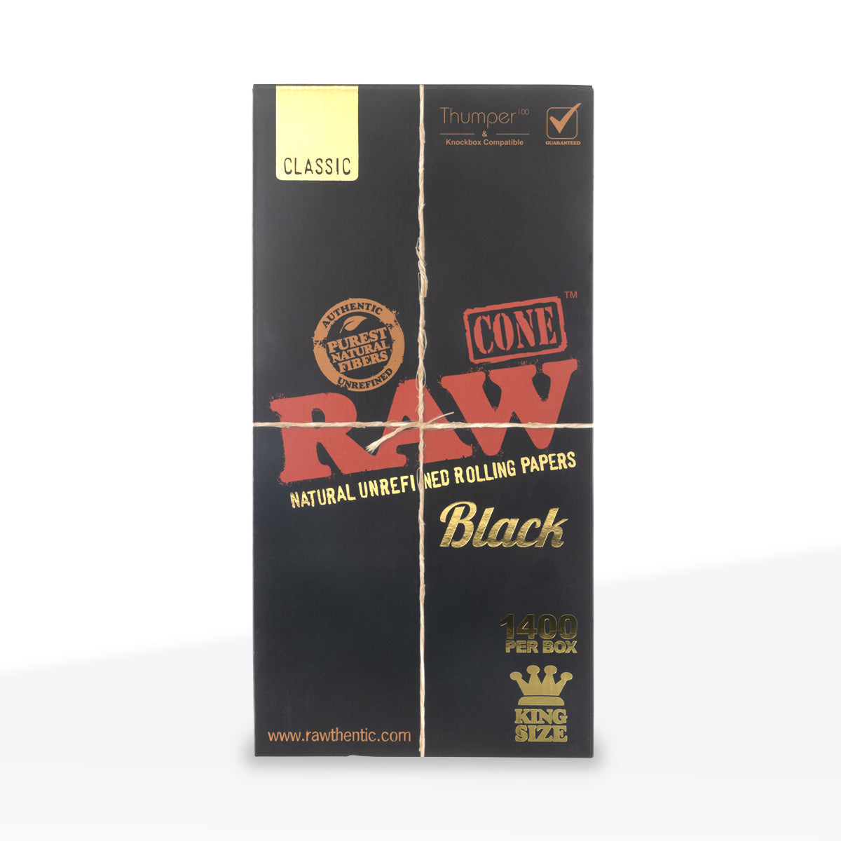 RAW® | Pre-Rolled Black Cones King Size | 109mm - Unbleached Black - 1,400 Count