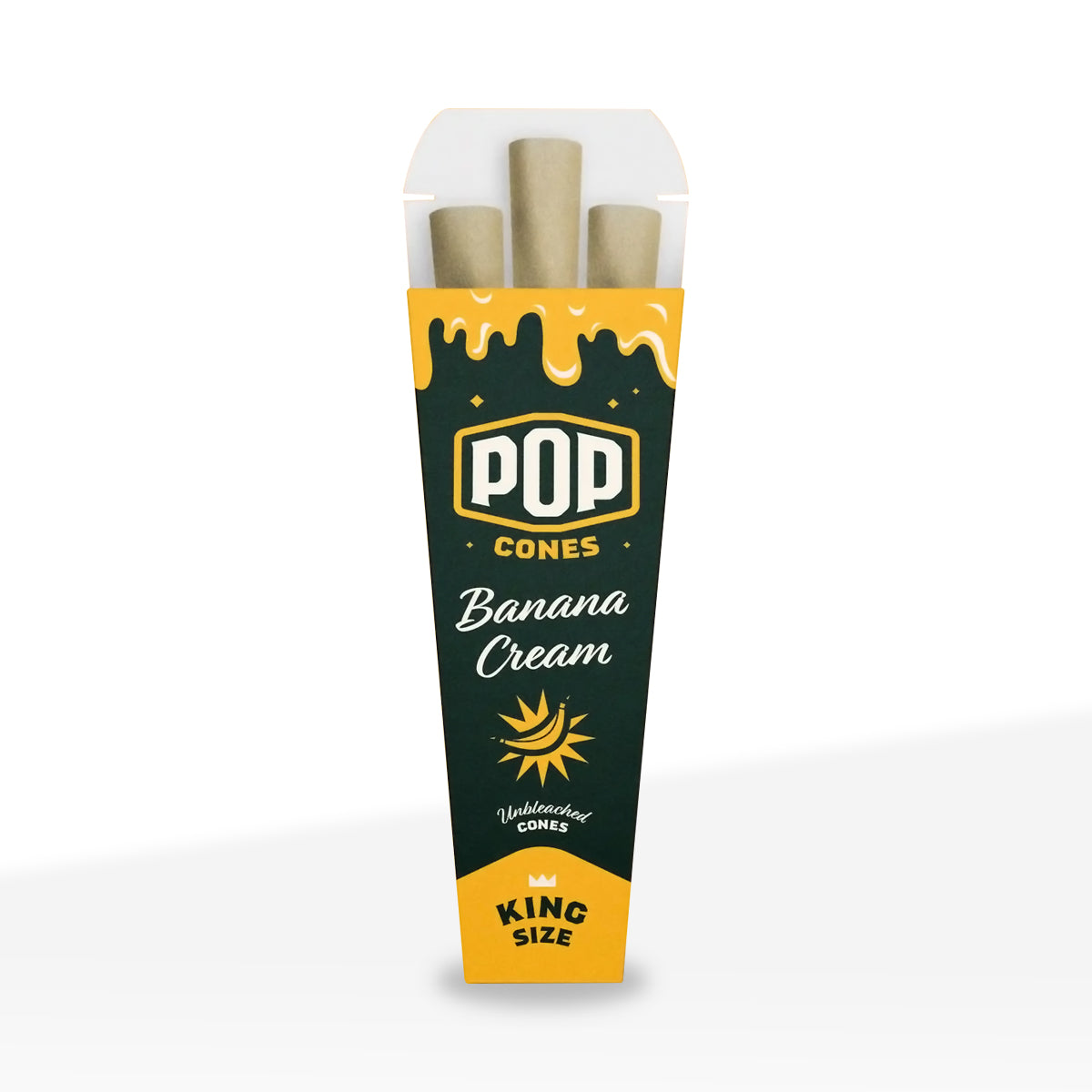 Pop Cones | Pre-Rolled King Size 3-Pack Unbleached Cones | 109mm - Various Flavors - 24 Count - Biohazard Inc