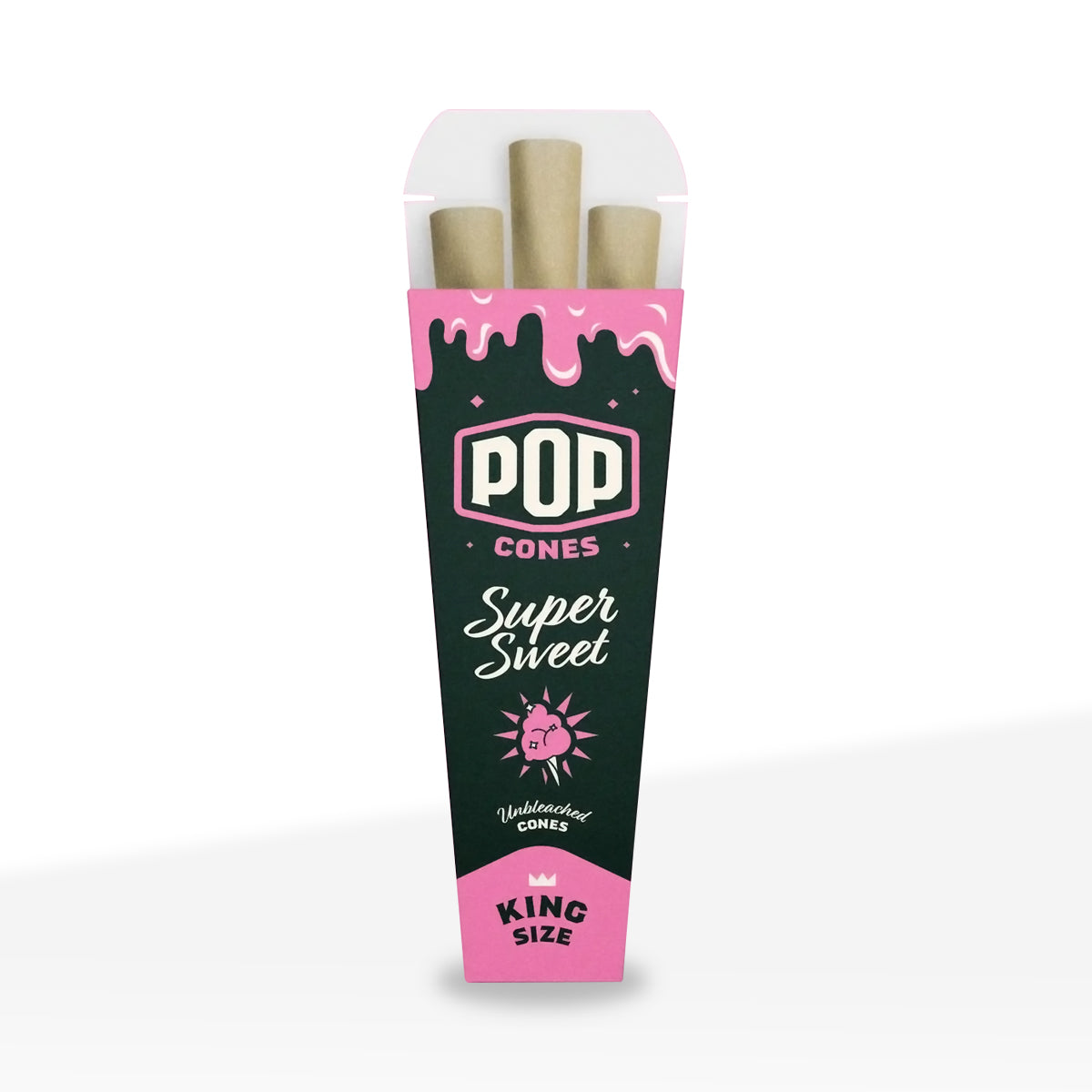Pop Cones | Pre-Rolled King Size 3-Pack Unbleached Cones | 109mm - Various Flavors - 24 Count - Biohazard Inc