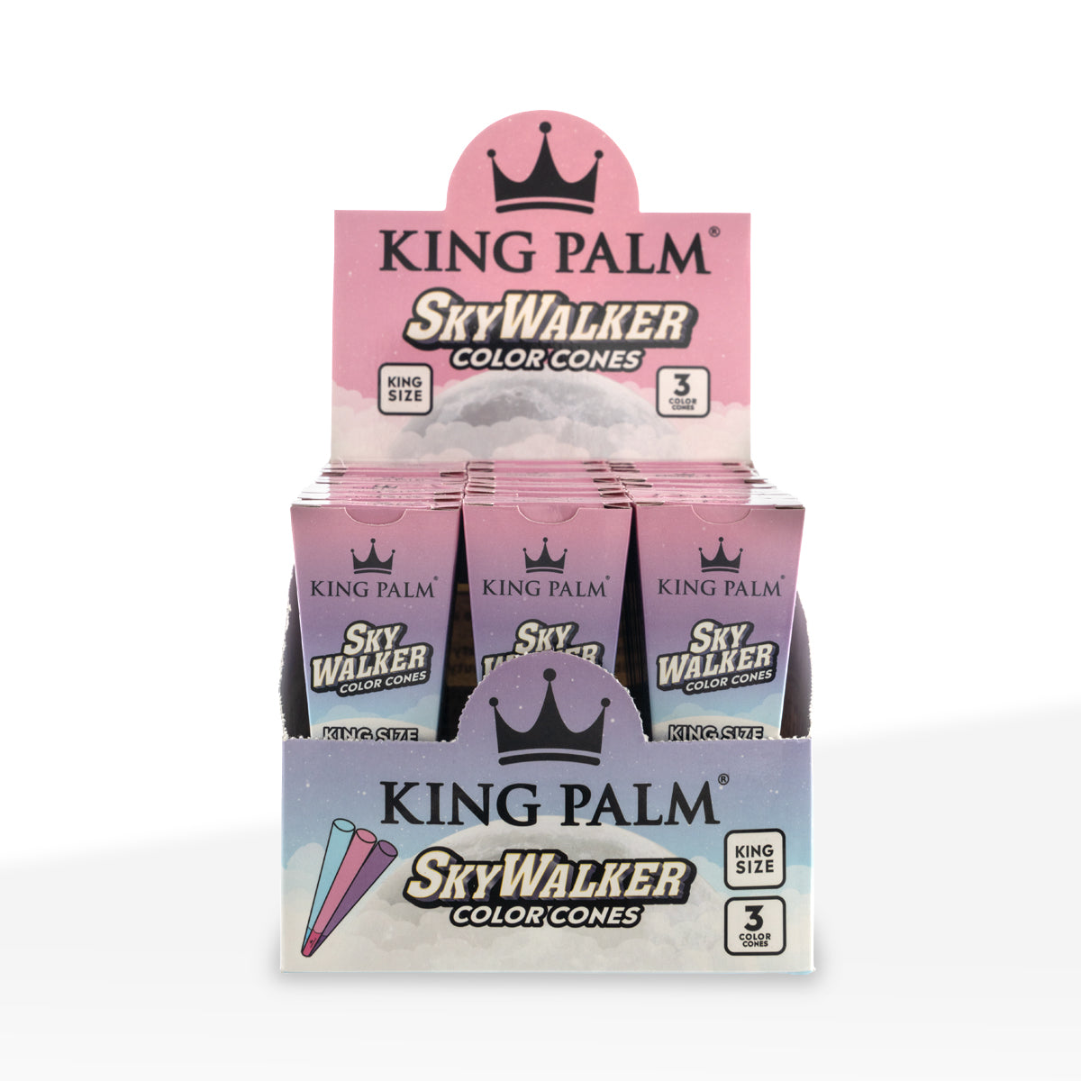 King Palm™ | Skywalker King Color 3-Pack Cones | 109mm - Paper - 30 Count