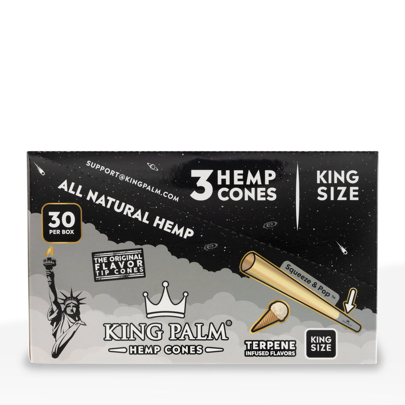King Palm™ | Hemp Cones King Size 3-Pack | 109mm - 30 Count - Various Flavors
