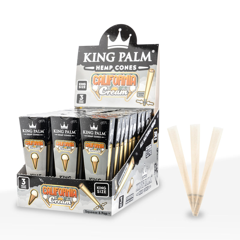King Palm™ | Hemp Cones King Size | 3 Pack - 30 Count - California Cream