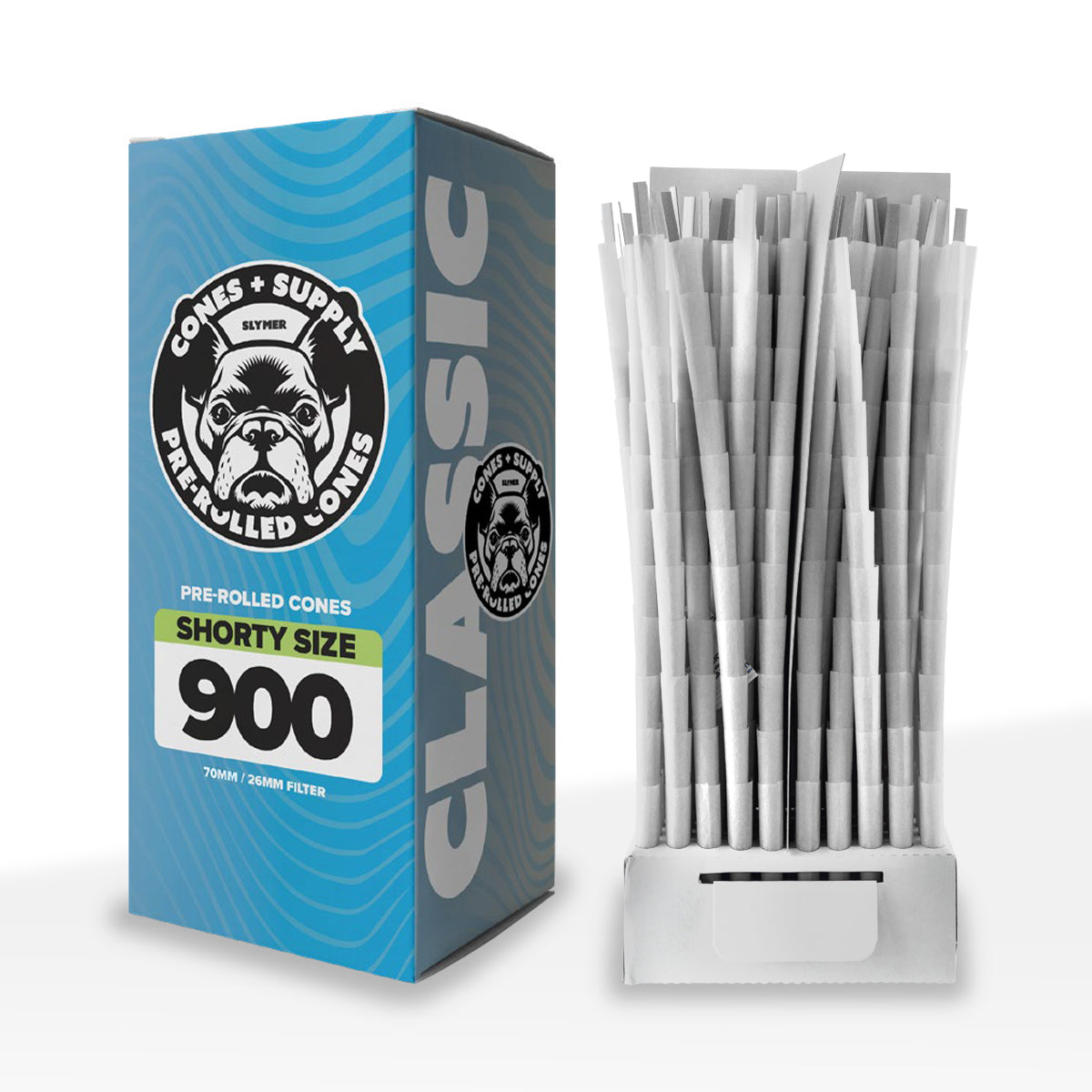 CONES + SUPPLY | Dog Walker Pre-rolled Cones | 70mm  - Various Styles - 900 Count - White Paper