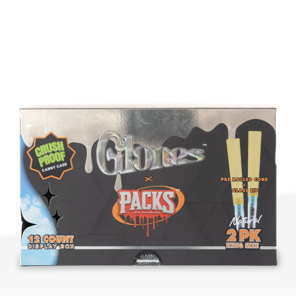 Glones x Packs | Pre-Rolled Cones King Size| 109mm -- 12 Count - Natural Papers