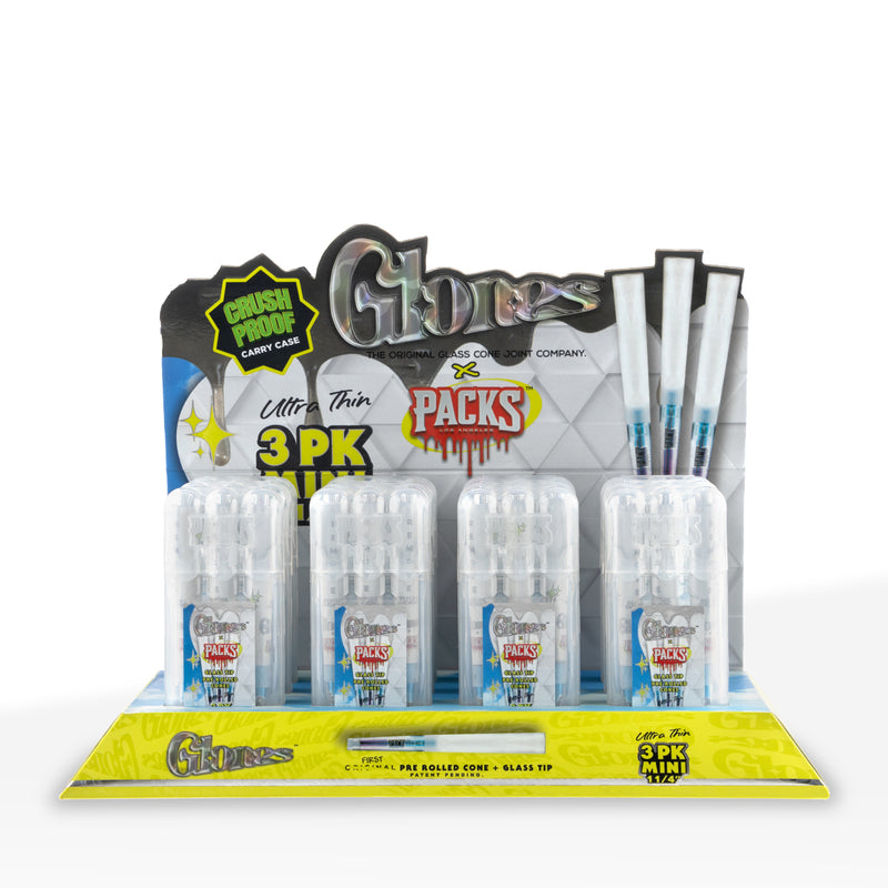 Glones x Packs | Pre-Rolled Cones 1.25"| 84mm - Various Styles - 12 Count Ultra Thin Paper