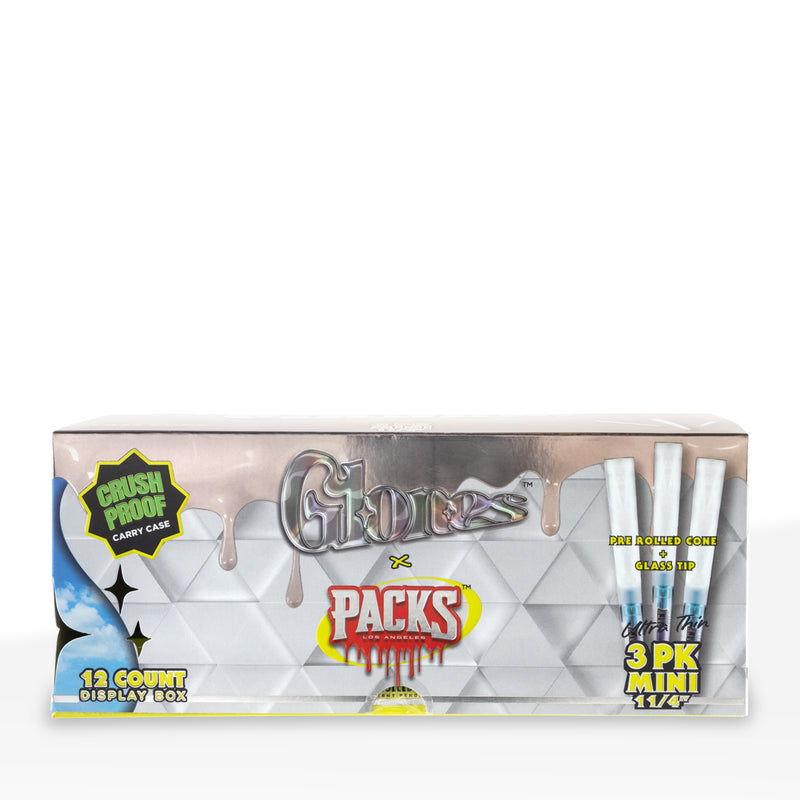 Glones x Packs | Pre-Rolled Cones 1.25"| 84mm - Various Styles - 12 Count Ultra Thin Paper