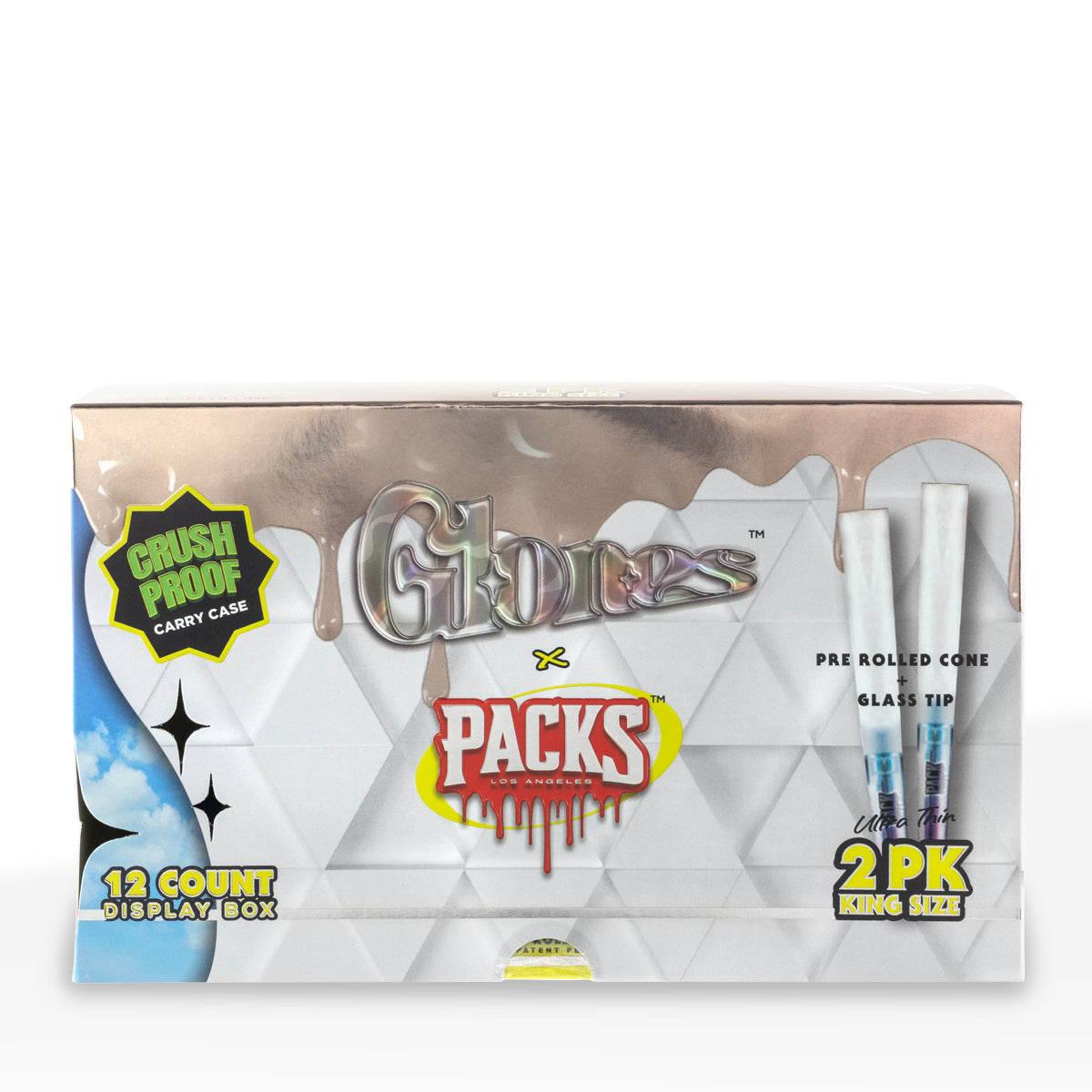 Glones x Packs | Pre-Rolled Cones King Size| 109mm - 12 Count - Ultra Thin
