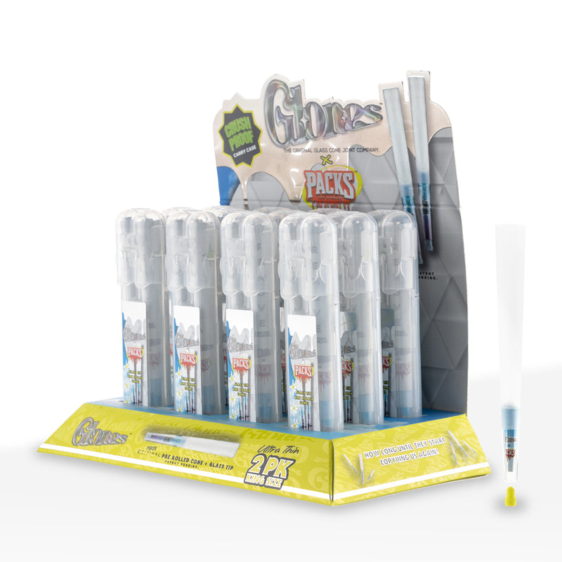 Glones x Packs | Pre-Rolled Cones King Size| 109mm - 12 Count - Ultra Thin