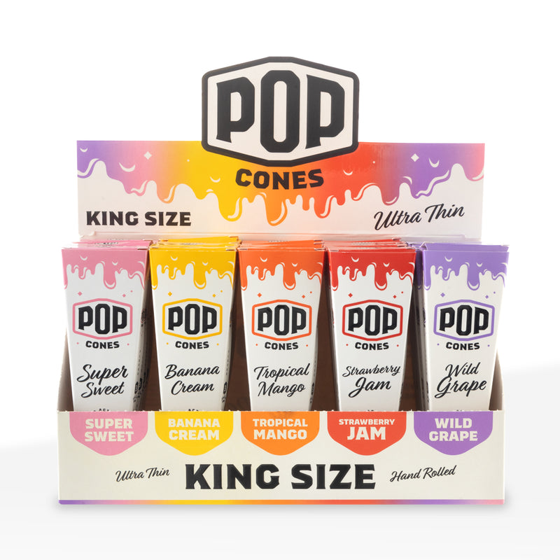 Pop Cones | Pre-Rolled Cones King Size | 109mm - Assorted Flavors - 3 Pack 25 Count - Ultra Thin Paper