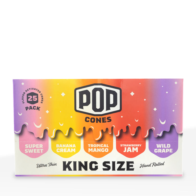 Pop Cones | Pre-Rolled Cones King Size | 109mm - Assorted Flavors - 3 Pack 25 Count - Ultra Thin Paper
