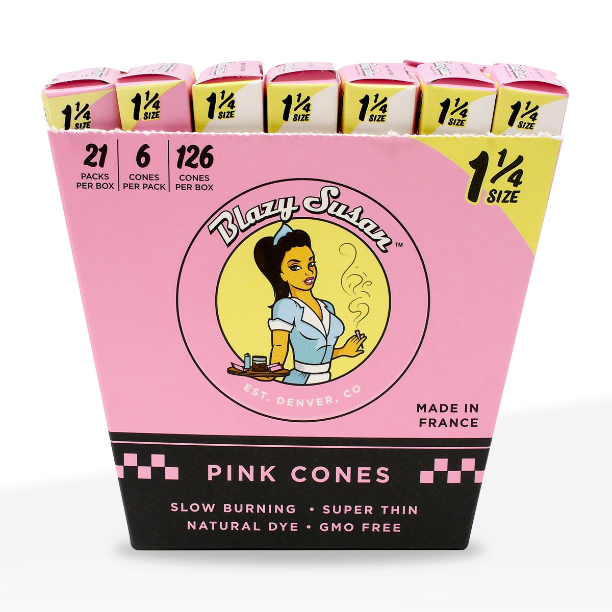 Blazy Susan | Pink Pre-Rolled Cones|  84/26 -  6 pack 21 Count