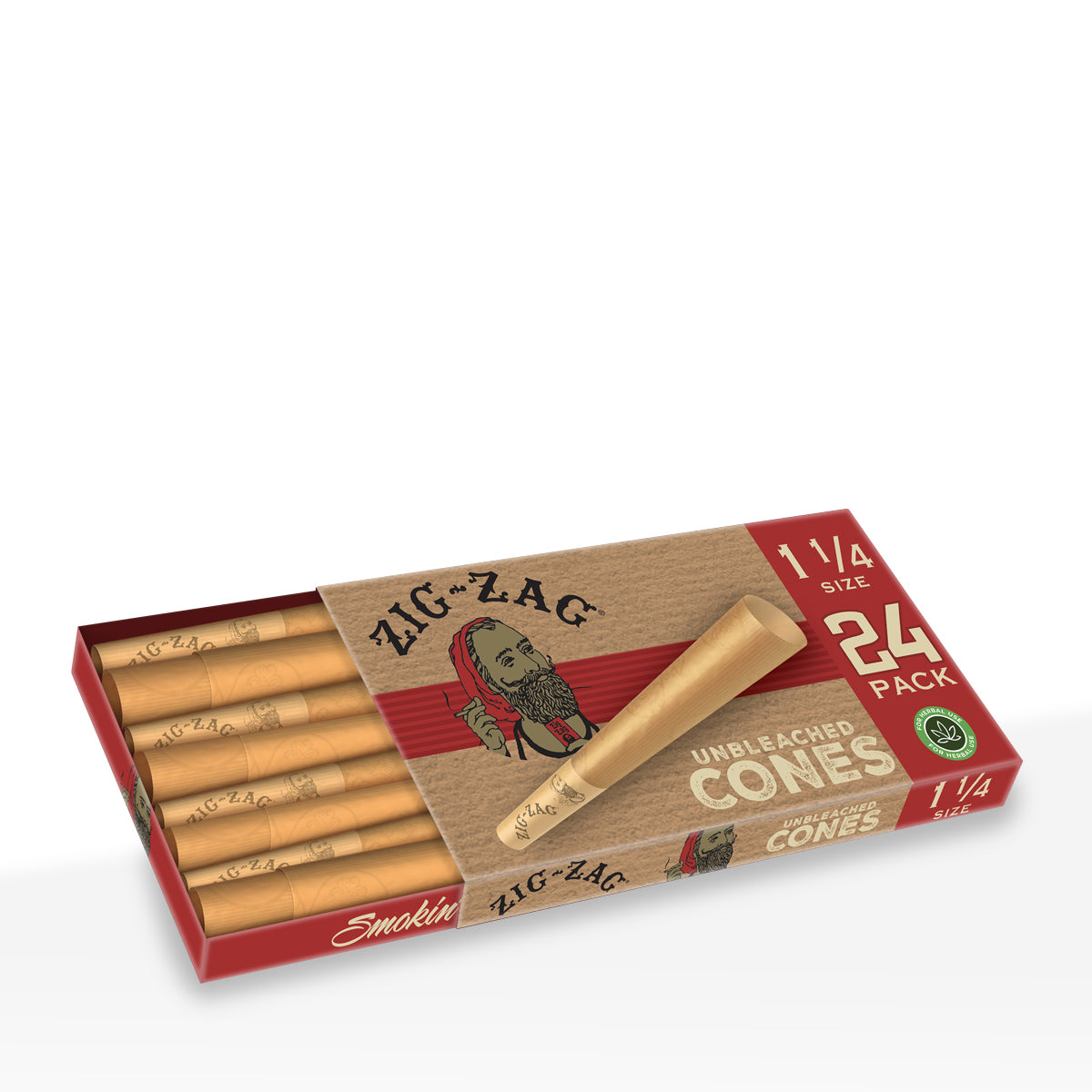 Zig-Zag® | Unbleached Pre-Rolled Cones | Various Sizes - Brown - 12 Count