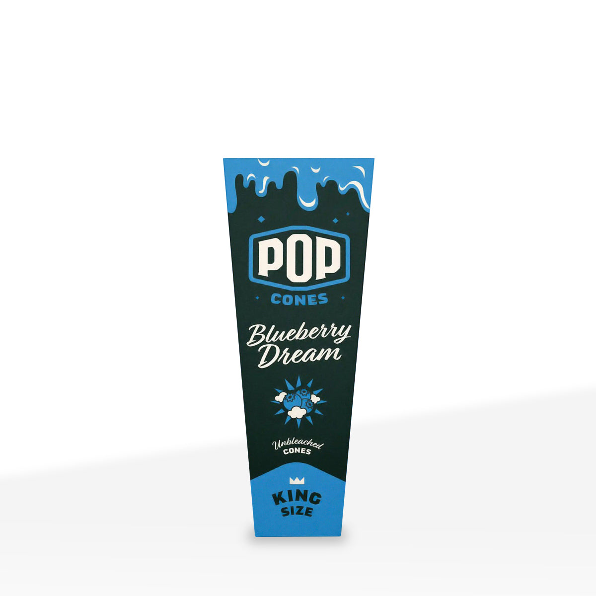 Pop Cones | King Size Pre-Rolled Cones | 109mm - Brown - 24 Count - Various Flavors - 3-Pack - Biohazard Inc - Blueberry Dream