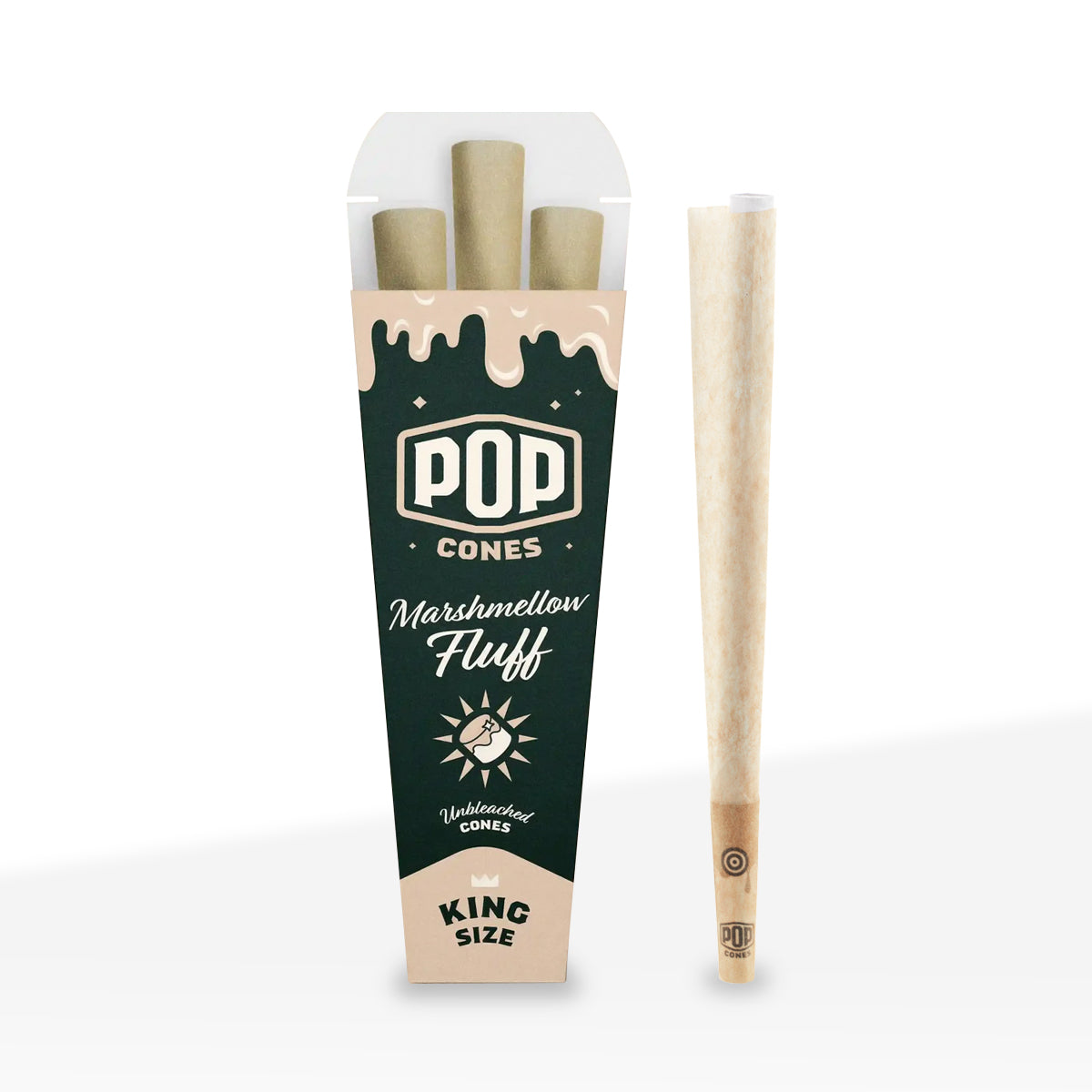 Pop Cones | King Size Pre-Rolled Cones | 109mm - Brown - 24 Count - Various Flavors - 3-Pack - Biohazard Inc - Marshmellow Fluff