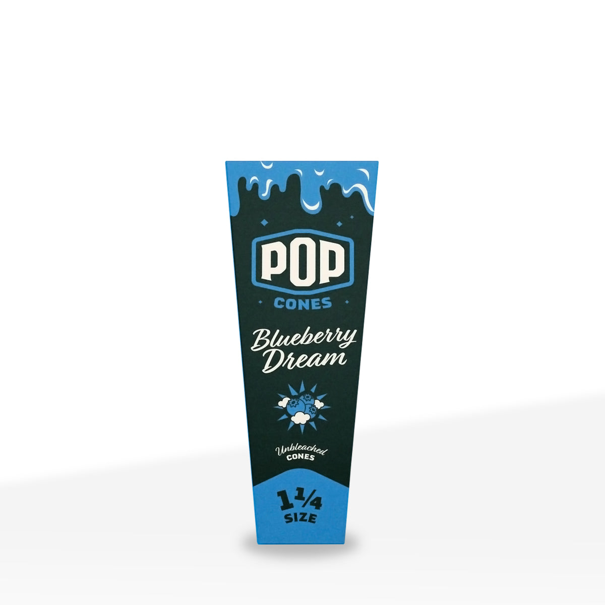 Pop Cones | 1¼ Size Pre-Rolled Cones | 84mm - Brown - 24 Count - Various Flavors - Biohazard Inc - Blueberry Dream