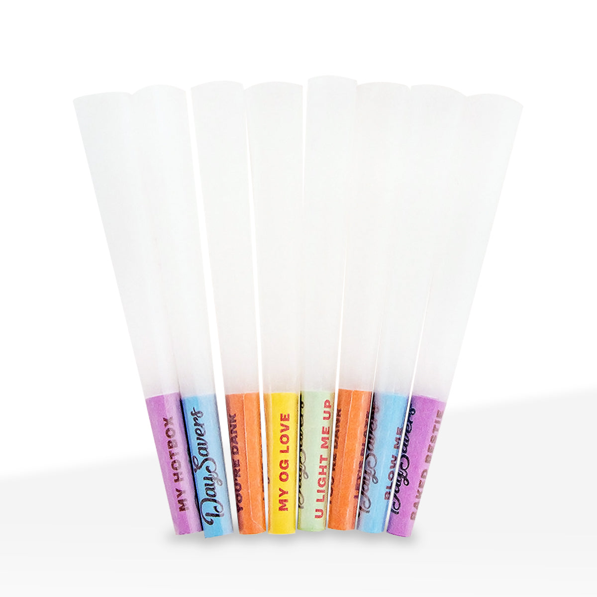 DaySavers | 1¼ Size Candy Hearts Pre-Rolled Cones | 84mm - White - 20