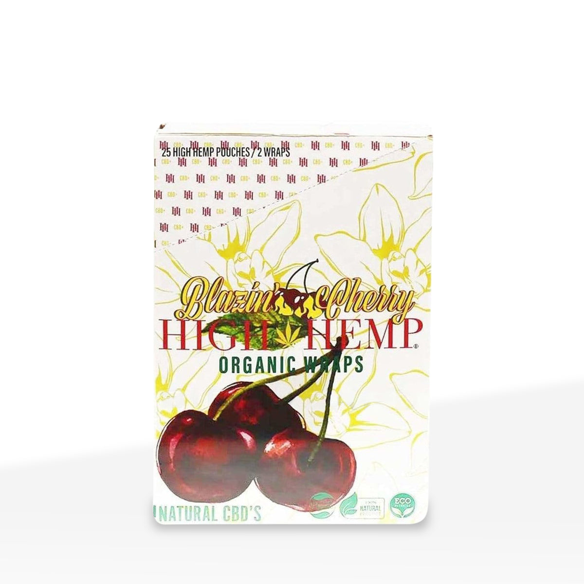 High Hemp | Organic Hemp Blunt Wraps | 100mm - Blazin' Cherry - 25 Count