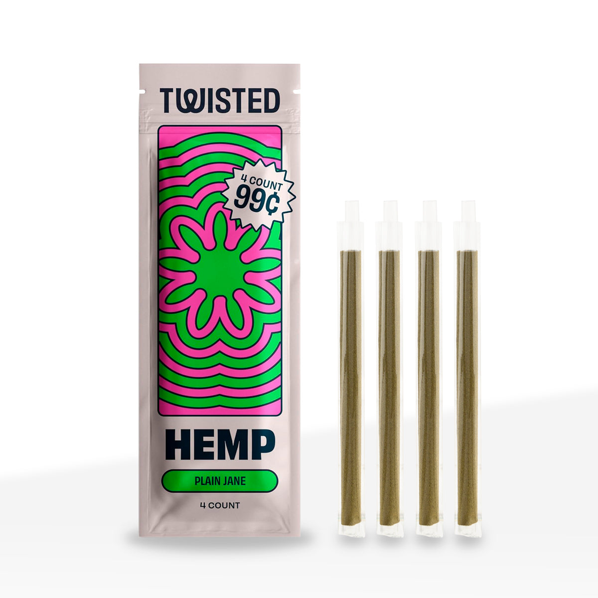 Twisted Hemp™ | Blunt Wraps | 100mm - Plain Jane - 15 Count