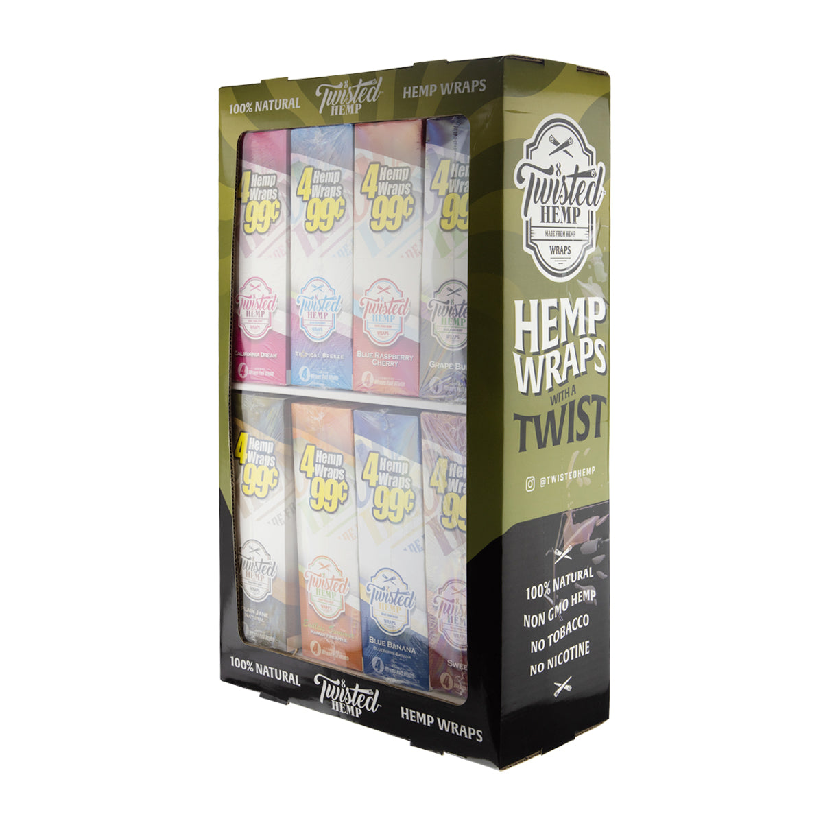 Twisted Hemp™ | Assorted Full Width Hemp Wraps | 8 Boxes - 120 Count